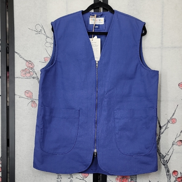 Uskees #3036 Drill Zip-Up Vest in Ultra Blue Size Large